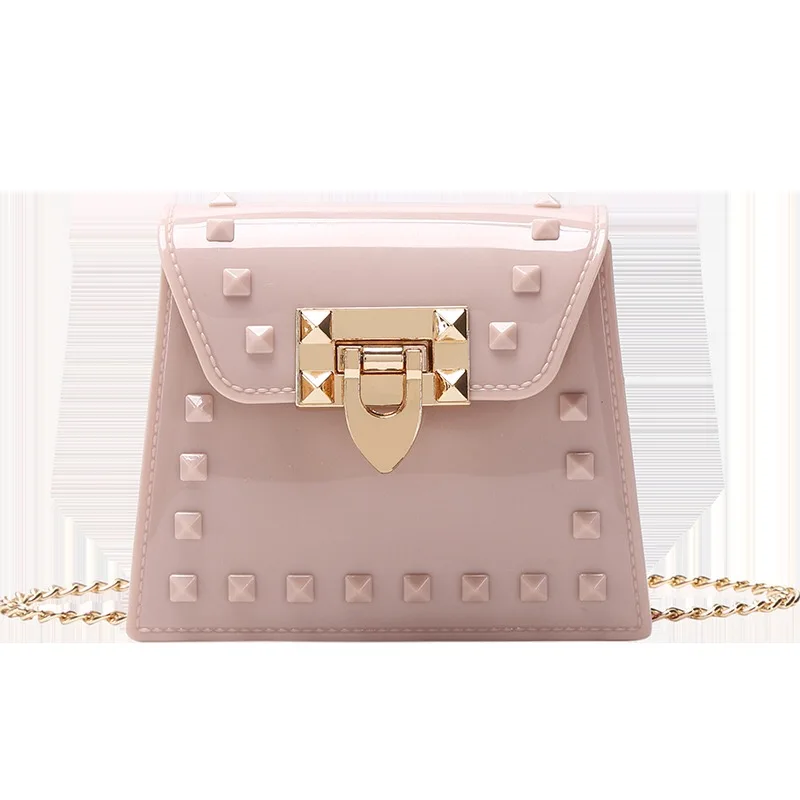 
Kids Fashion Handbag Purses Rivet Hand Waterproof Mini Pvc Jelly Bag 