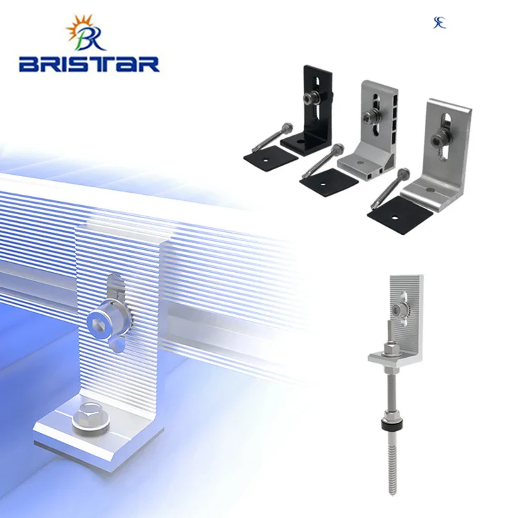 BRISTAR Factory Solar Power System Pv Steel Roof Design Sus304 Metal Clamp Bracket L Foot
