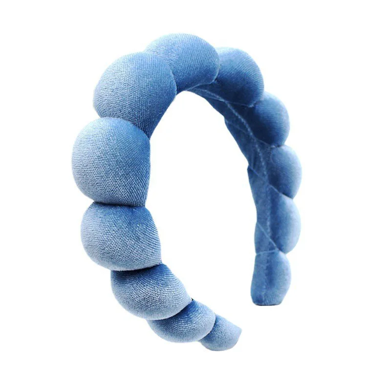 Оптовая продажа, модные женские повязки на голову CLARMER, фабричная настраиваемая ручная работа, бархатная ткань, твист, губчатая мягкая головная повязка для спа для женщин