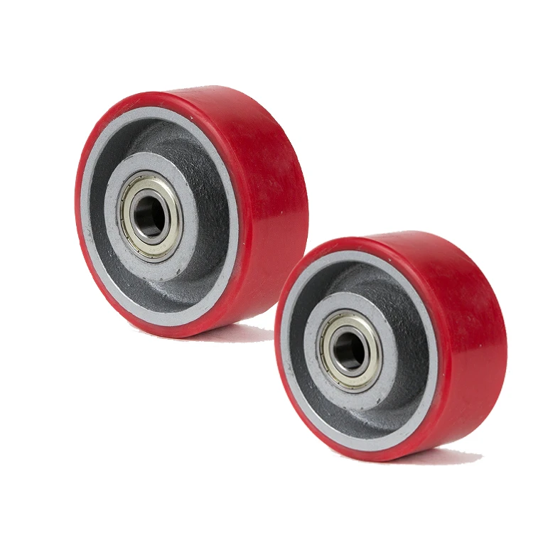 Source factory products 5X2 Swivel Mute Double ball bearing heavy duty iron core polyurethane caster wheel