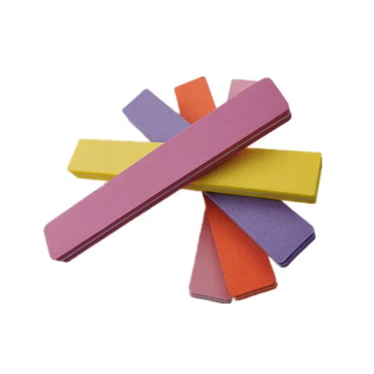 Customizable Logo Manicure Buffer 100/180 Grit Straight Halfmoon Square Nail File Rectangle Block Dual Made EVA Sponge Nail Care