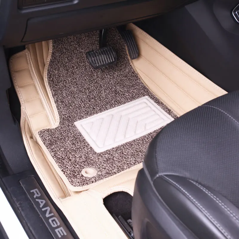 Кожаные Нескользящие легко моющиеся автомобильные коврики на заказ роскошные для пола водонепроницаемые Land rover
