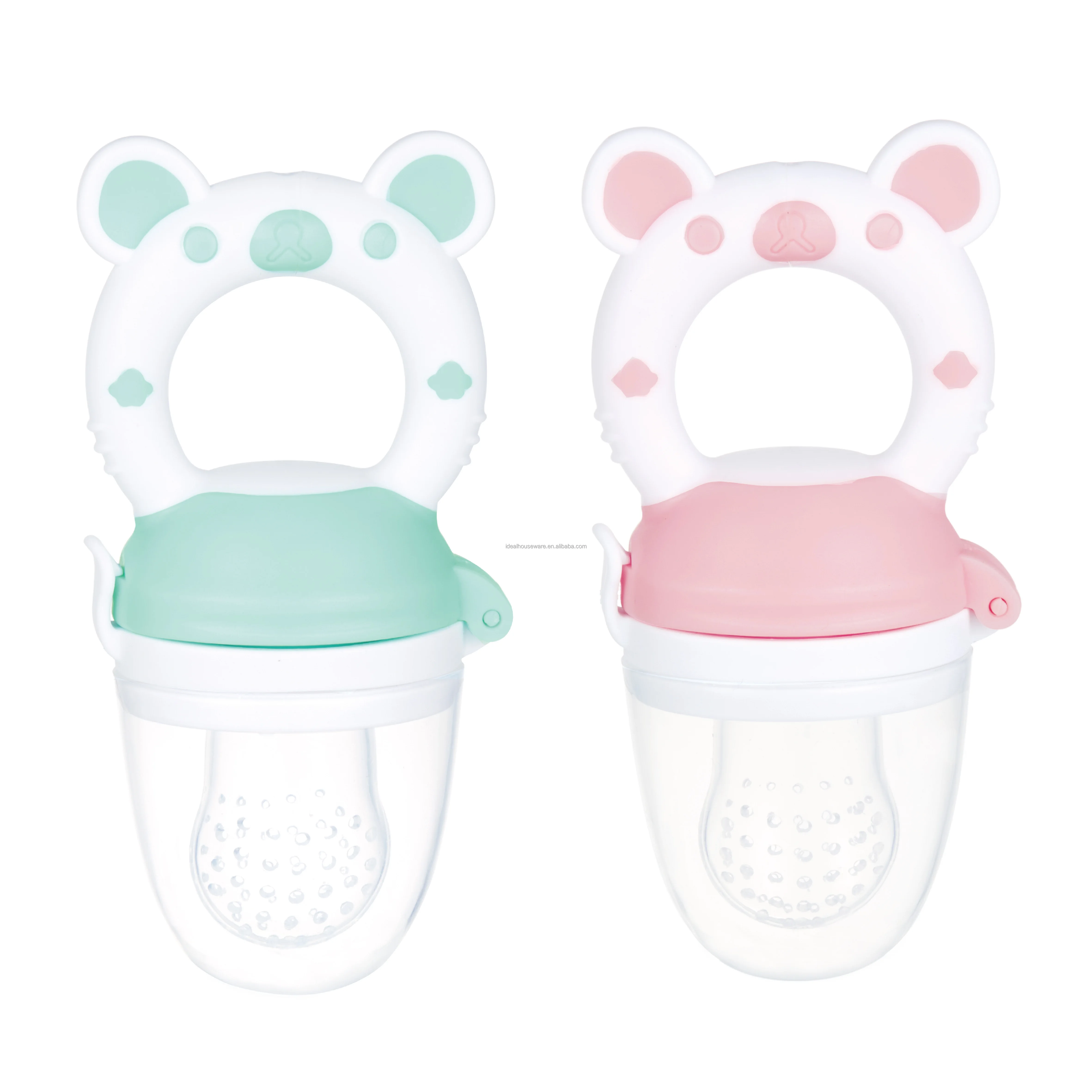 Cartoon Design BPA Free Baby Silicone Fresh Food Feeder Baby Nibbler