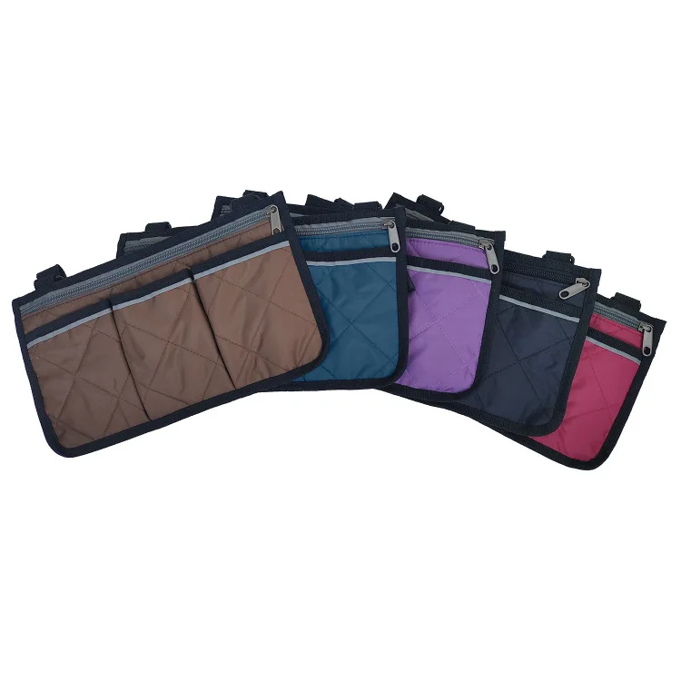 Custom 3 pocket walkers rollator hanging organizer zipper wheelchair side bag
