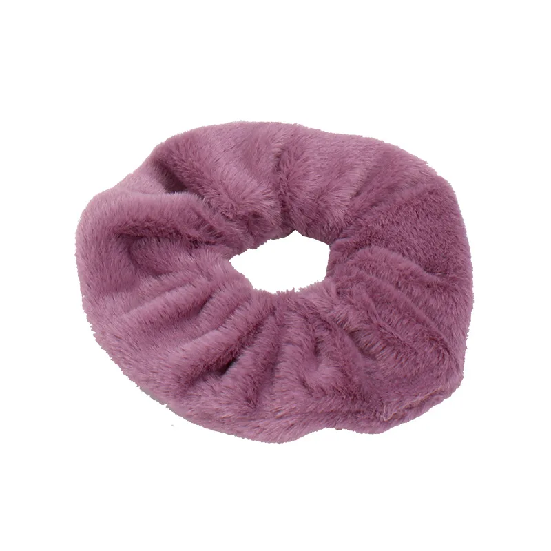 Бесшовные Мягкие флисовые зимние резинки для девочек, резинки для волос с конским хвостом