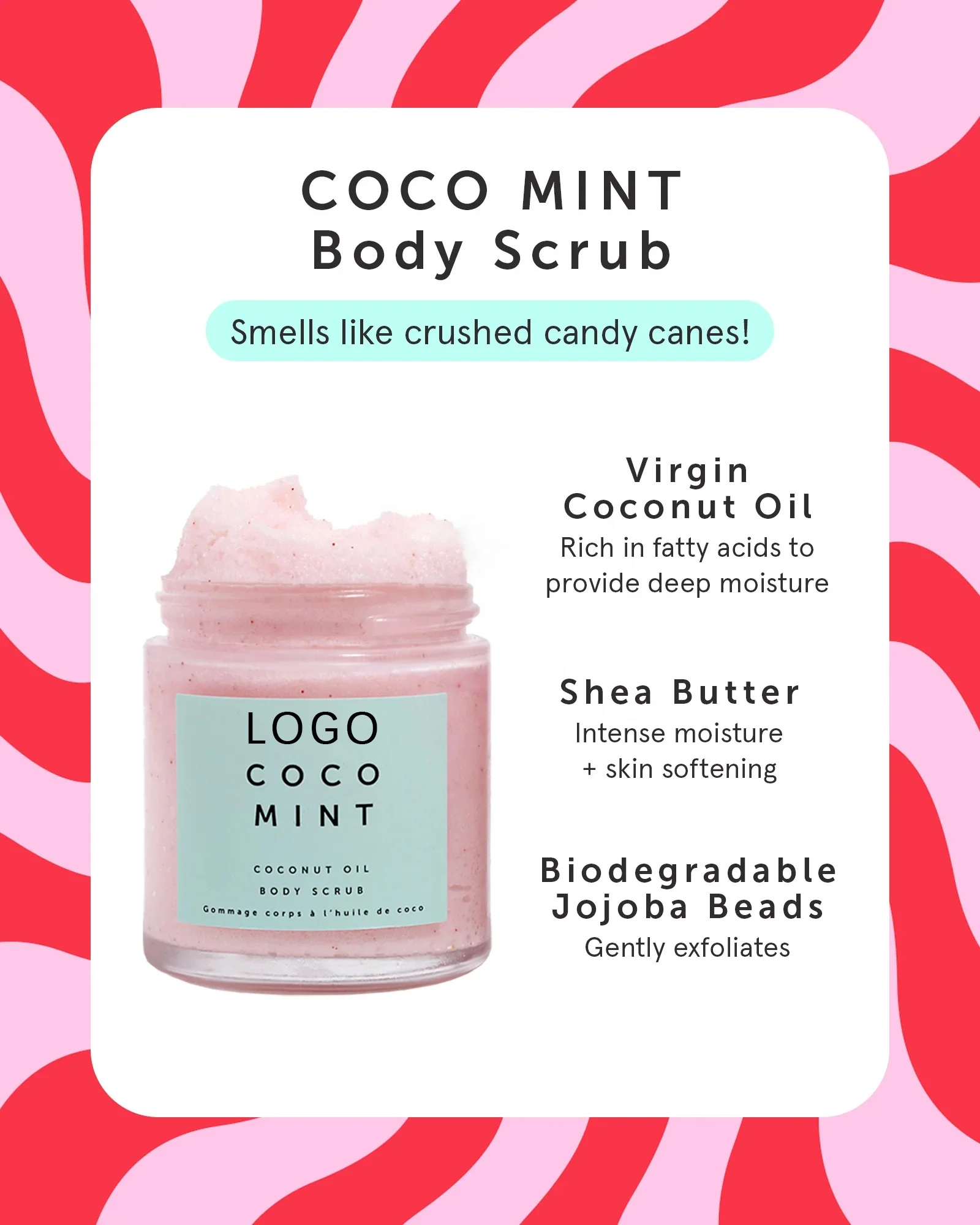 Private Label 250g Skin  Mint nut Oil Body Scrub Deep Cleansing Body Exfoliating All Skin Beauty Personal Care Product