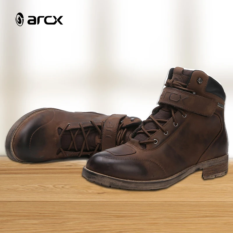 ARCX Motorcycle Auto Racing Suit Leather Shoes Made With Top Leather Breathable Anti-skid Waterproof Motorbike Touring Boots