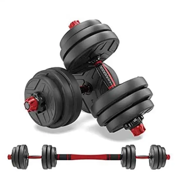 Manufacturing plant production 6 in 1cement adjustable 50kg dumbbell barbell set