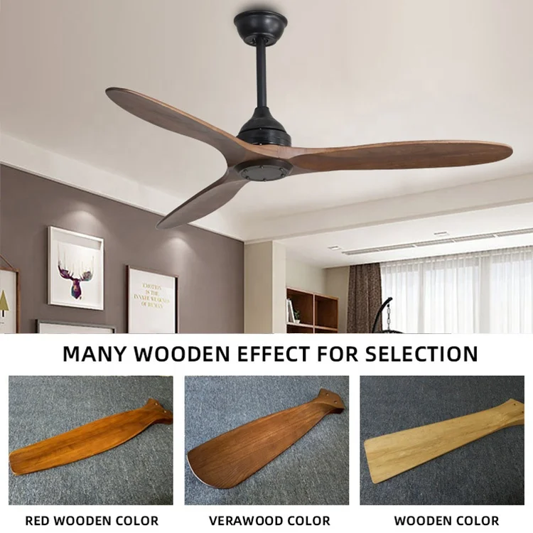 Simple solid wood 52 inch ceiling fan importers remote control 3 speed rotating ceiling mounted exhaust fan
