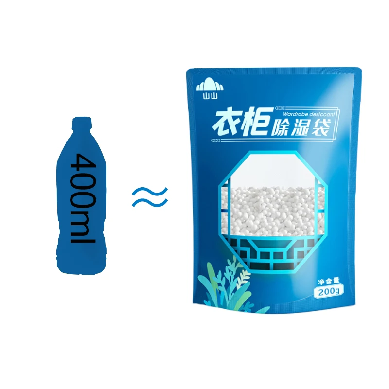 400ml Moisture Absorption Dehumidifier Bag without Fragrance Vertical Type Moisture Absorber Bag