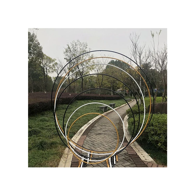 Outdoor Arches Wedding Arch Stand Round Arch Backdrop Gold Print White Gifts Metal Painting Steel Decorations Box Packing Garden