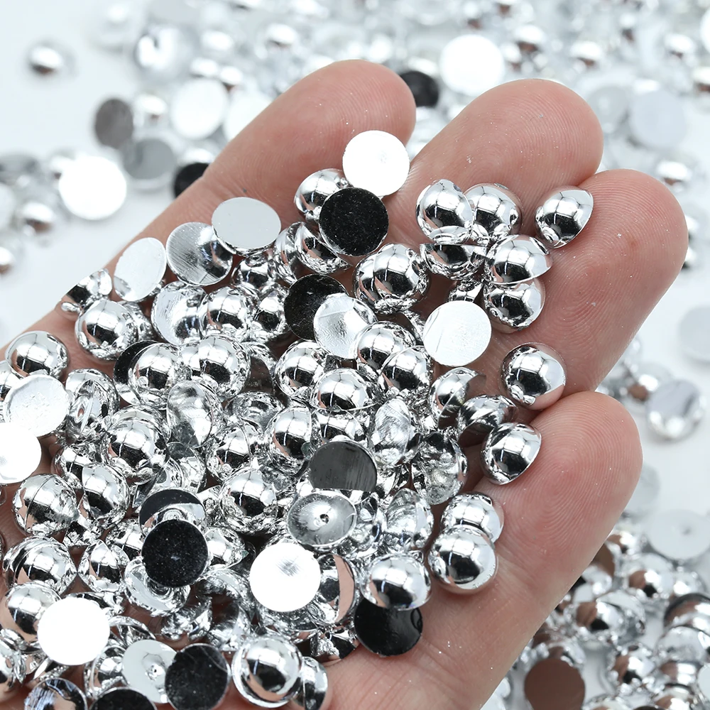 Xulin 6mm 8mm 10mm Flact Back Half Cut Bead ABS Half Round Pearl Craft For Diy Decoration