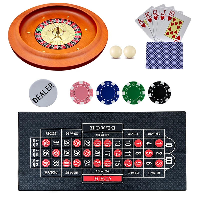 Professional Table Game Set 11 Inch Solid Wooden Casino Roulette Wheel Machine for Adults Party Drinking Game No reviews yet