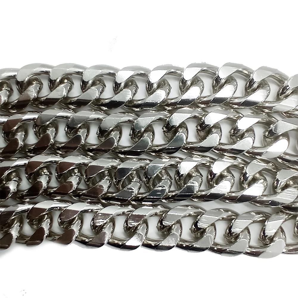 
twisted chunky jean chain set silver chain king thick chain strap for crossbody bags 