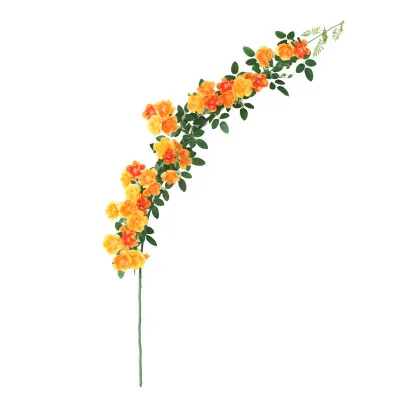 High Quality Simulated Silk Rose Artificial Flower Vine False Flower Rattan For Wedding Ceiling Wall Panel Backdrop