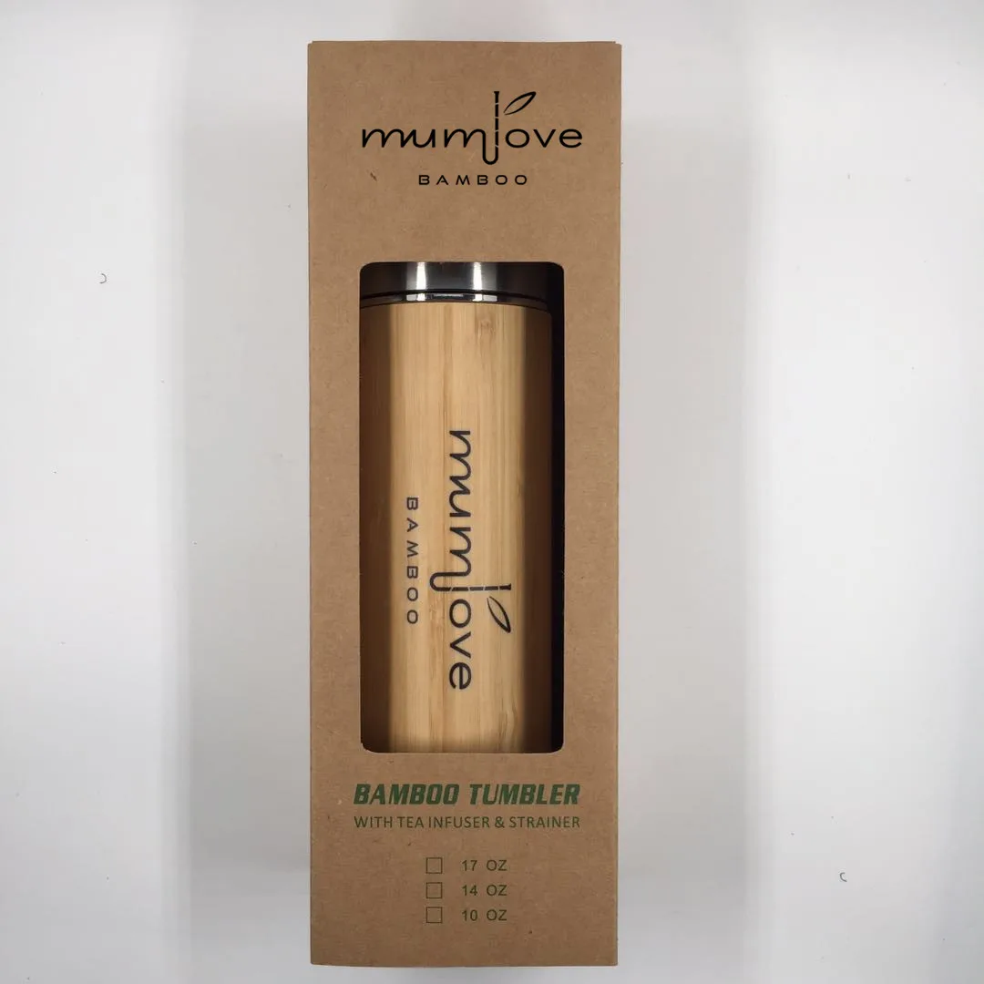 JOYE Bamboo tea tumbler stainless steel tea bottle vacuum flask with tea infuser