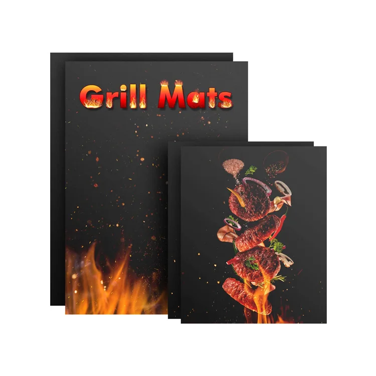Reusable Easy to Clean Barbecue Grilling Accessories Heavy Duty BBQ Grill Mats Non Stick, BBQ Grill Baking Mats