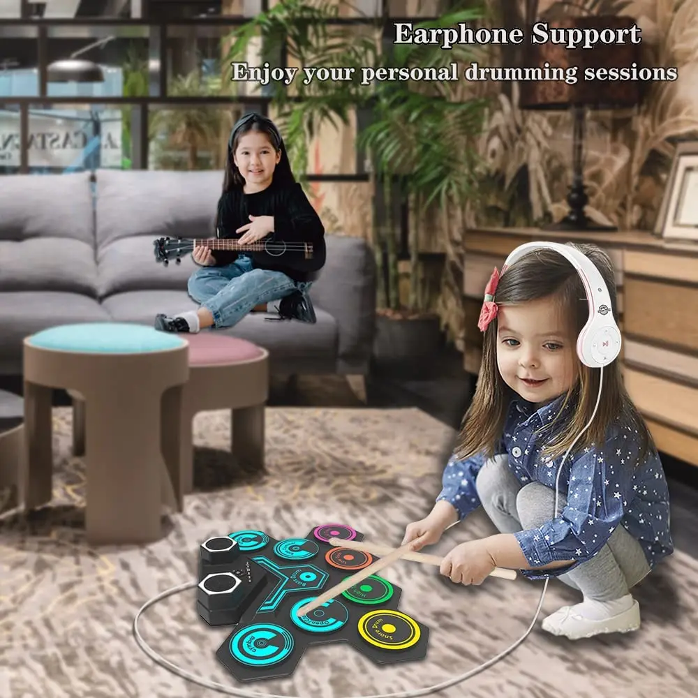 Foldable Silicone Roll Up Electronic Drum Sets Drum Kit for Beginners Practicing