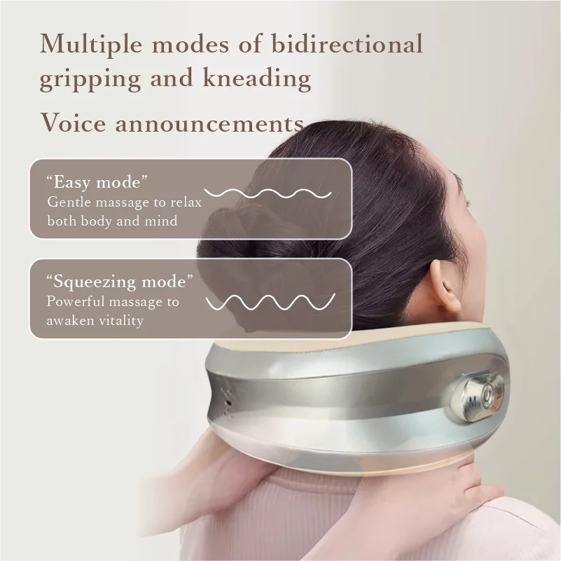 hot sell electric shiatsu Neck U shaped vibrating travel massage pillow for car