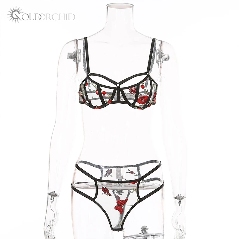 gold orchid lingerie women Wholesale product erotic designed sexy and hot laced bodysuits women luxury 2piece lingerie