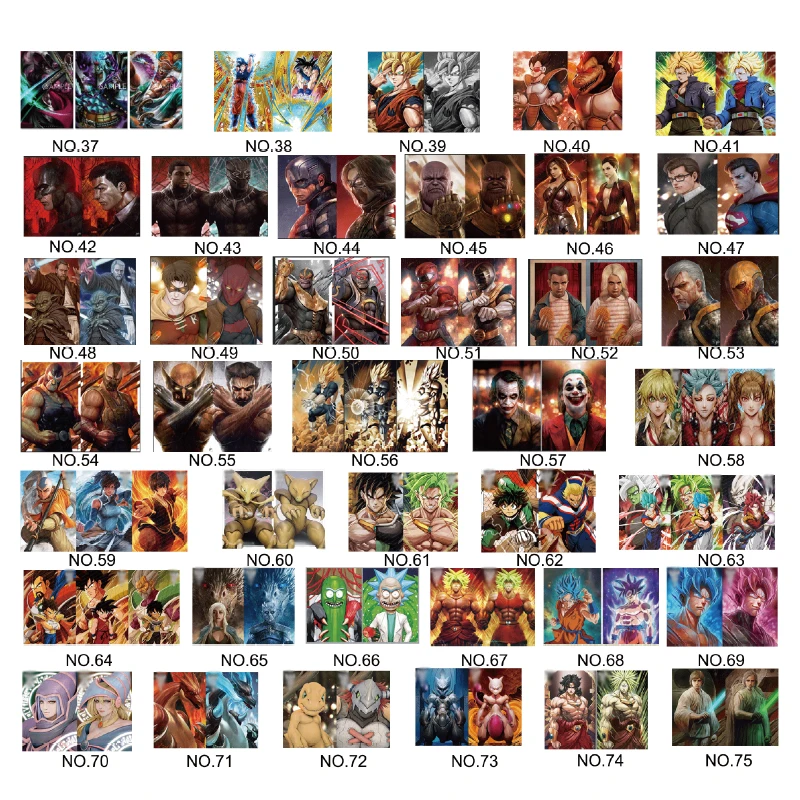 259 Design Popular Classic Anime Demon Slayer Dragonball Narutos One Pieces 3D Poster Motion Raster Wall Door Decorative Art