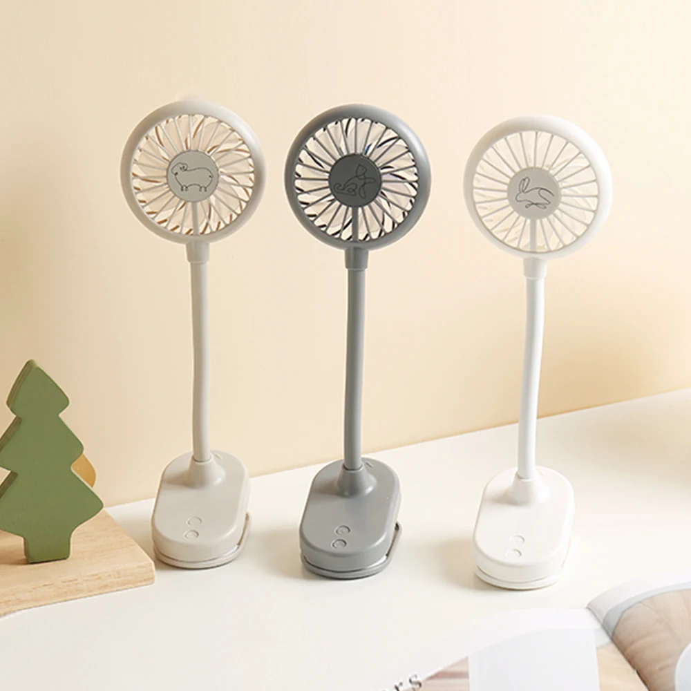 USB rechargeable battery  handheld mini led usb desk desktop table with  led light clip fan