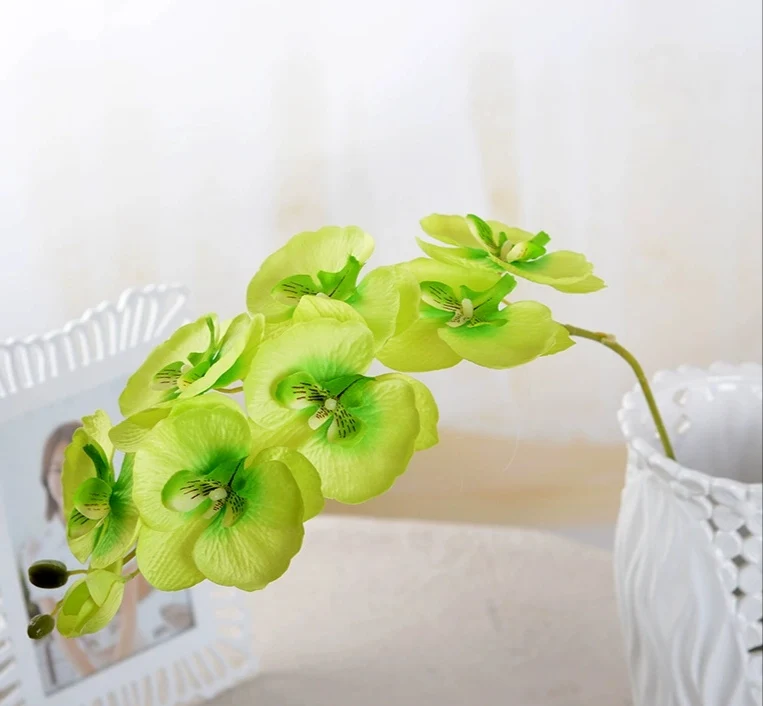 White Flowers Orchids Home Flower Plastic Phalaenopsis Artificial Orchid In Bulk Silk Stem Decorative Flowers