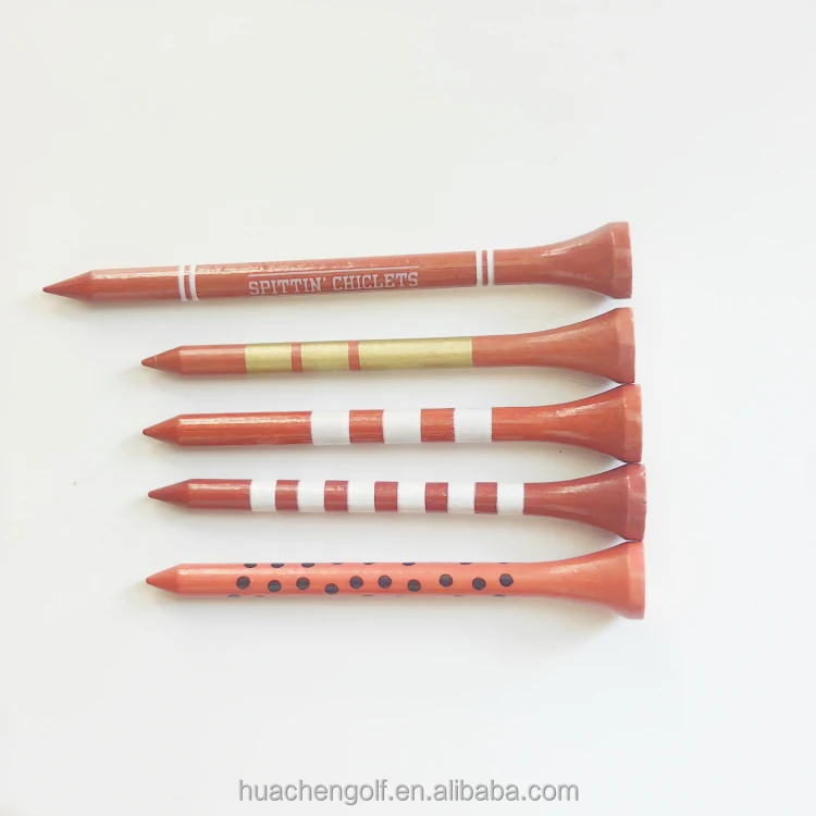 Factory price Custom colors tees 70mm Wooden Bamboo Golf Tee with Logo Printing