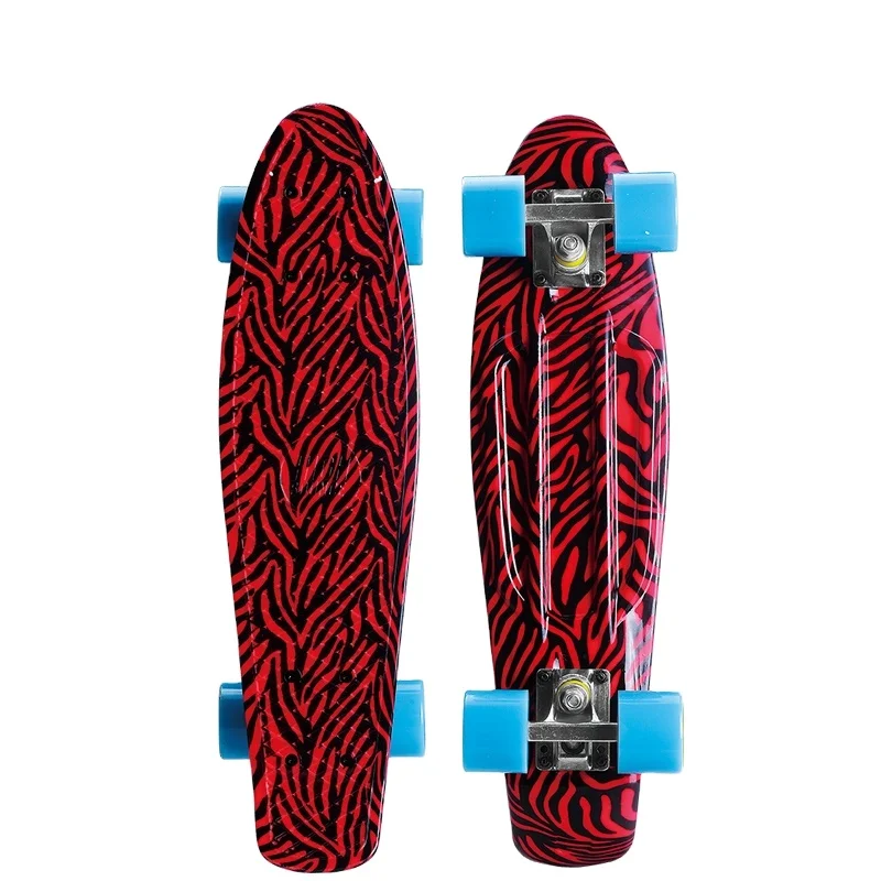 OEM Pro water print 22' Plastic Cruiser Skateboard children single tilted skete board fish Board 100Kgs Loading
