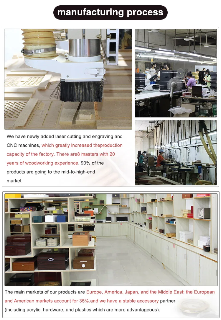 Wholesale Solid Wood Cigar Humidor Boxes Spanish Cedar Wooden Cigar Box Cigar Travel Case