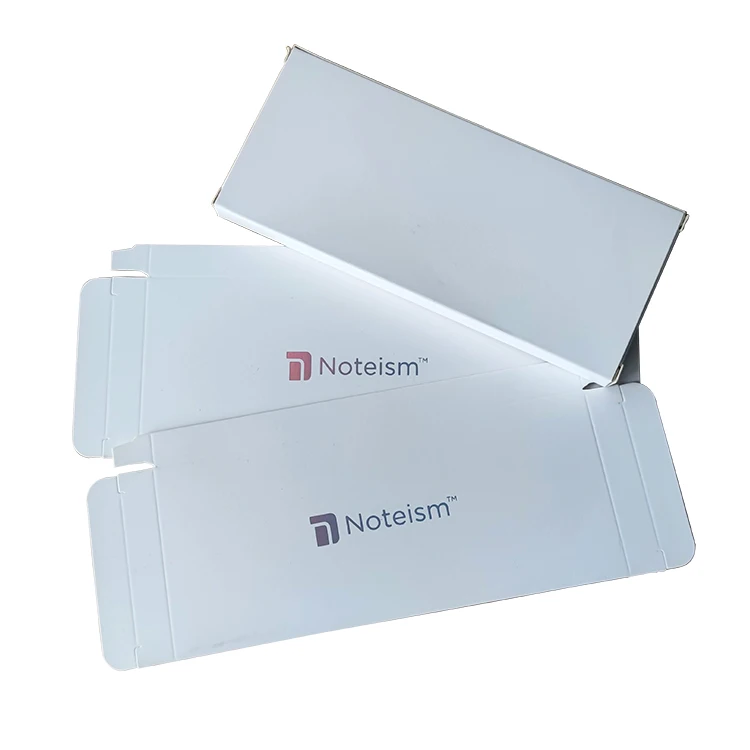 custom cheap silver logo matte white cardboard box