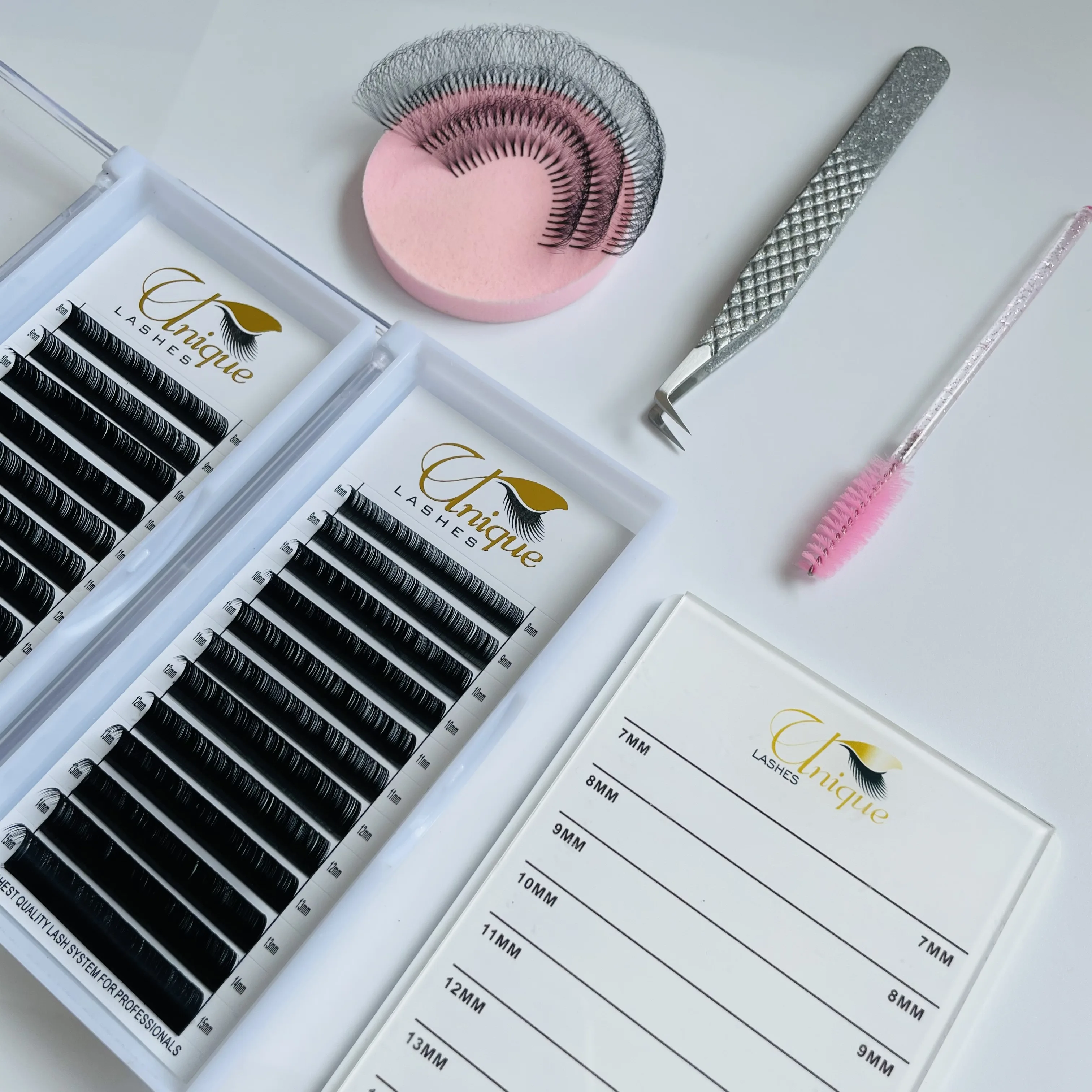 Individual Classic Lashes Premium PBT B C CC D DD Curl Single Mink Individual False Eyelash Extensions