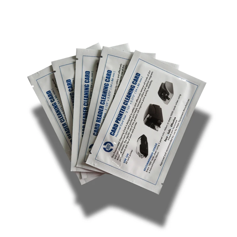 50 Cards/Box Cr80 Zxp8 Id Idp Smart Printer Magnetic Head Card Reader Cleaning Card For Atm