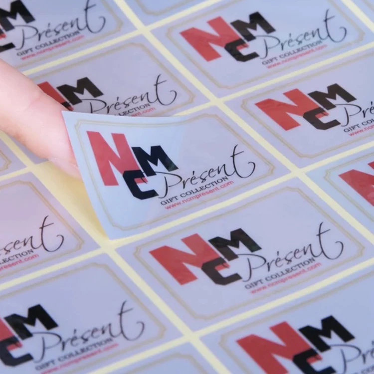 Custom adhesive label stickers clear transparent sticker