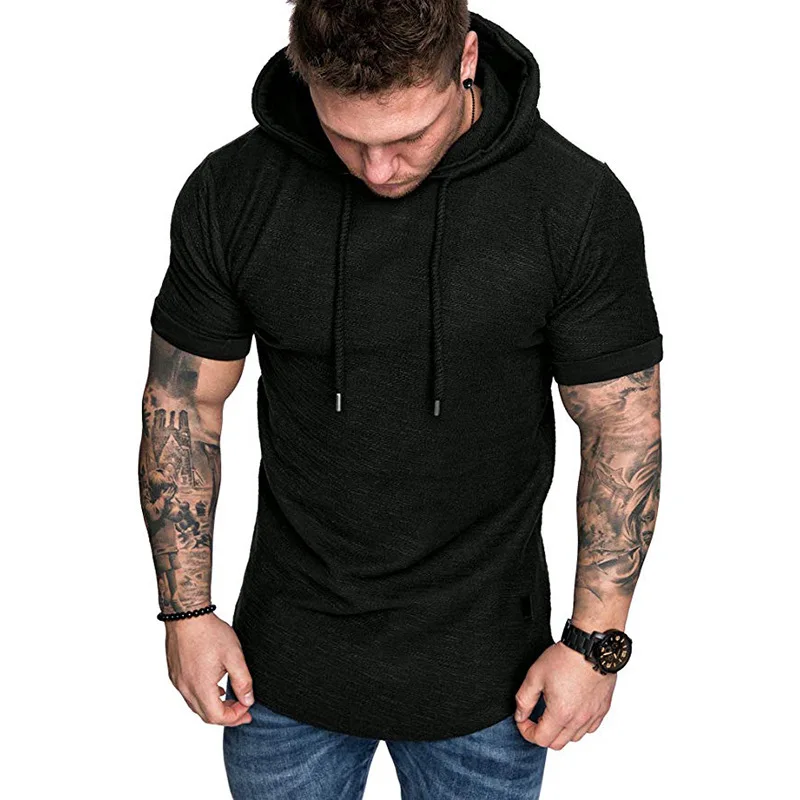 Men t shirt with hood custom t shirt low moq casual shirts for men summer blank top