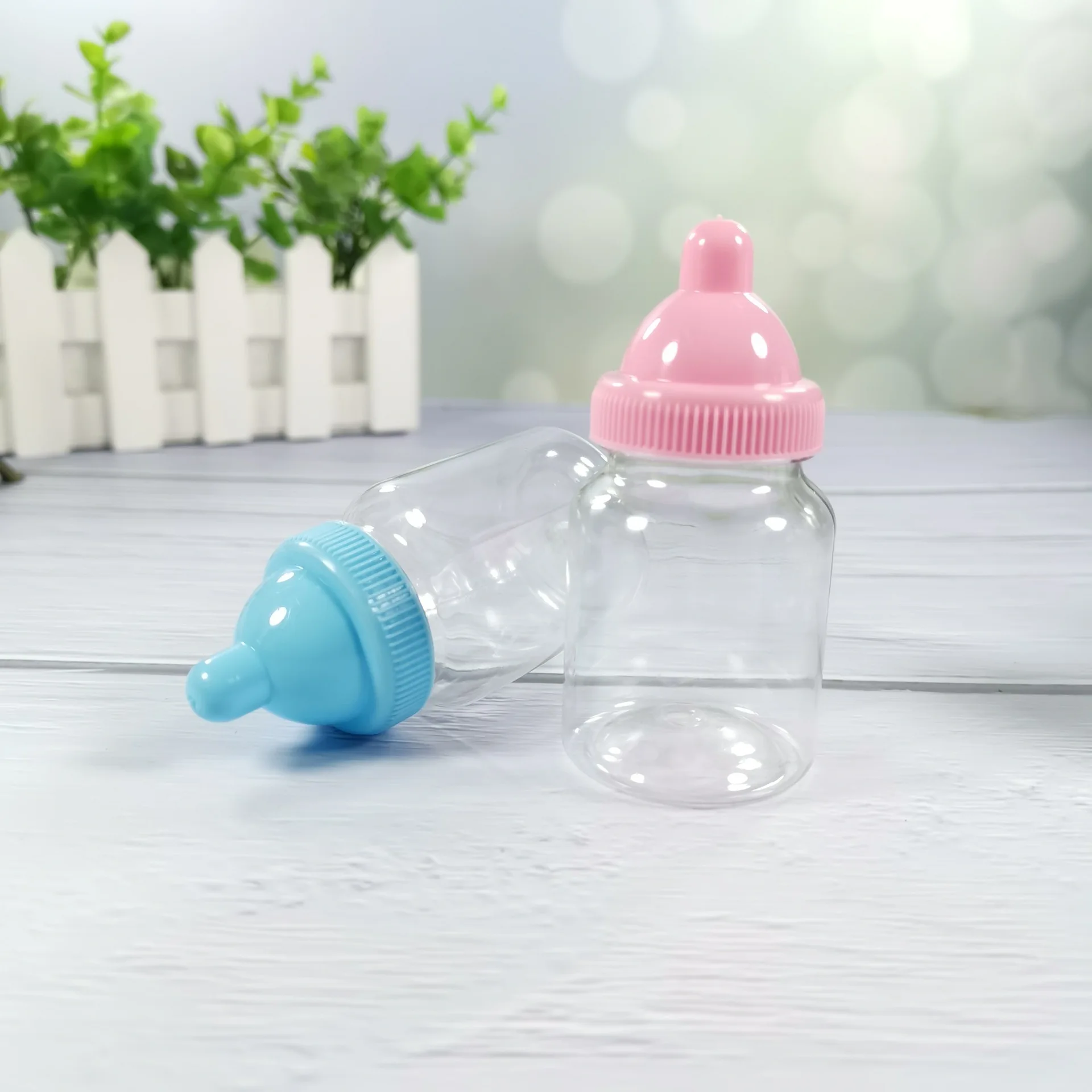 Hot Selling Plastic Baby bottle Mini Baby Shower Dragees Container Candy box Birthday Baptism Party Favor Decor