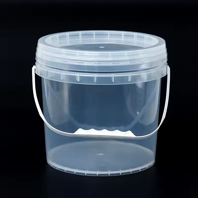 Food grade PP HDPE l 350ml 500ml  plastic bucket with lid and handle