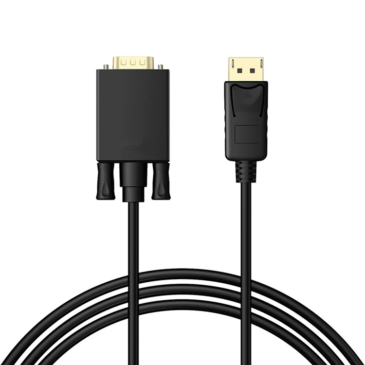 Display port to vga cable DP DisplayPort to VGA 6 Feet Cable Male to Male Gold-Plated Cord Compatible for computer connecters
