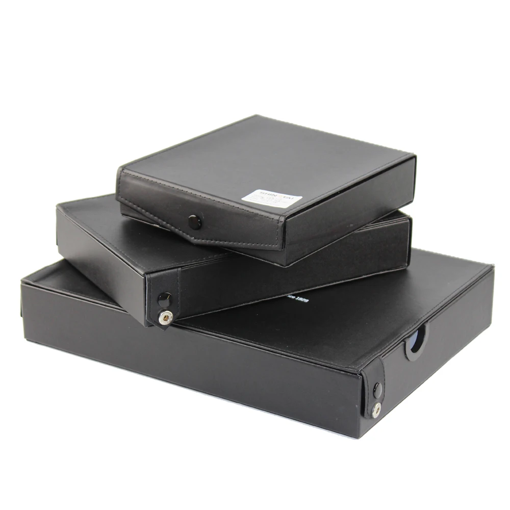 Чехол из ПУ кожи черный белый 8 слотов для очков дисплей с кнопкой лоток солнцезащитных оптический