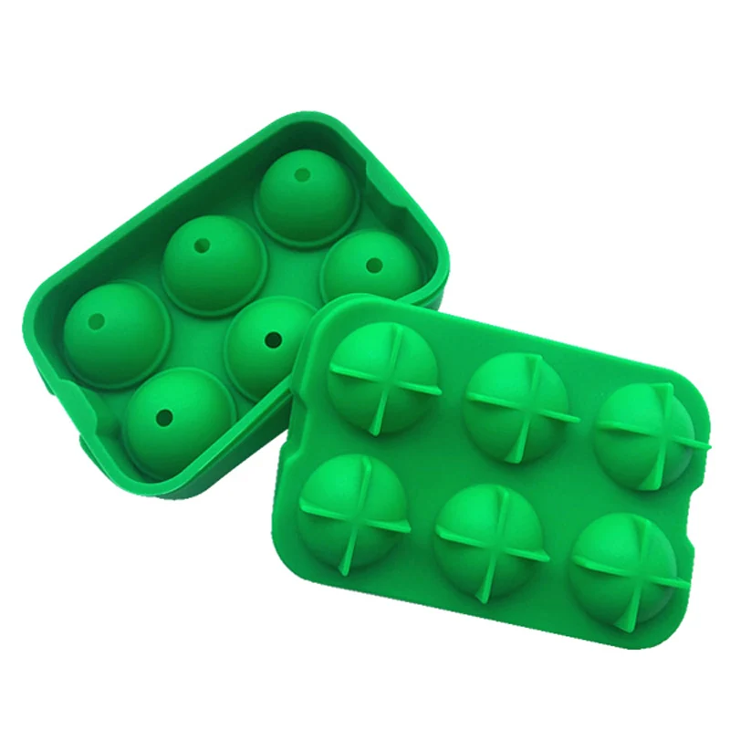 Custom Easy Release Cocktail Round Small Circle Ice Cube Tray Ice Ball Maker Mold Sphere Ice Mould With 6 Cavities