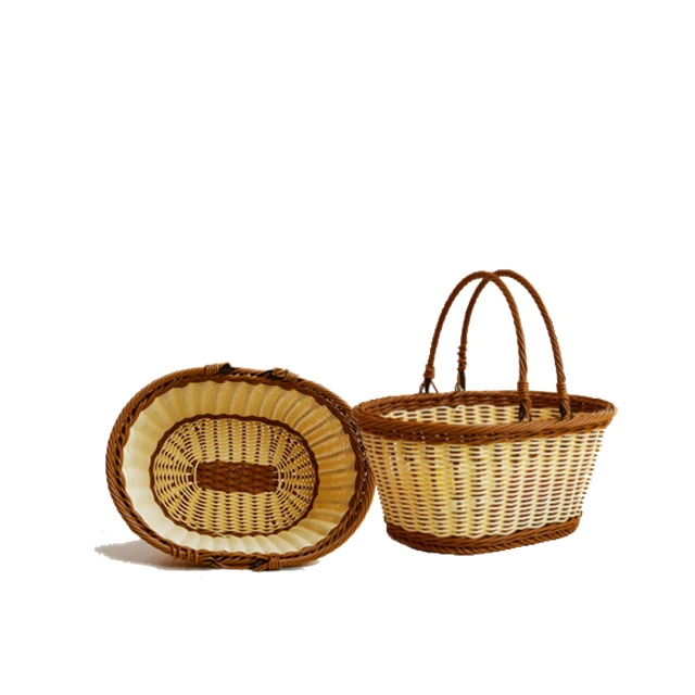 2022 Best sell Picknickmand Plastic With Lid Black Rattan Picnic Basket