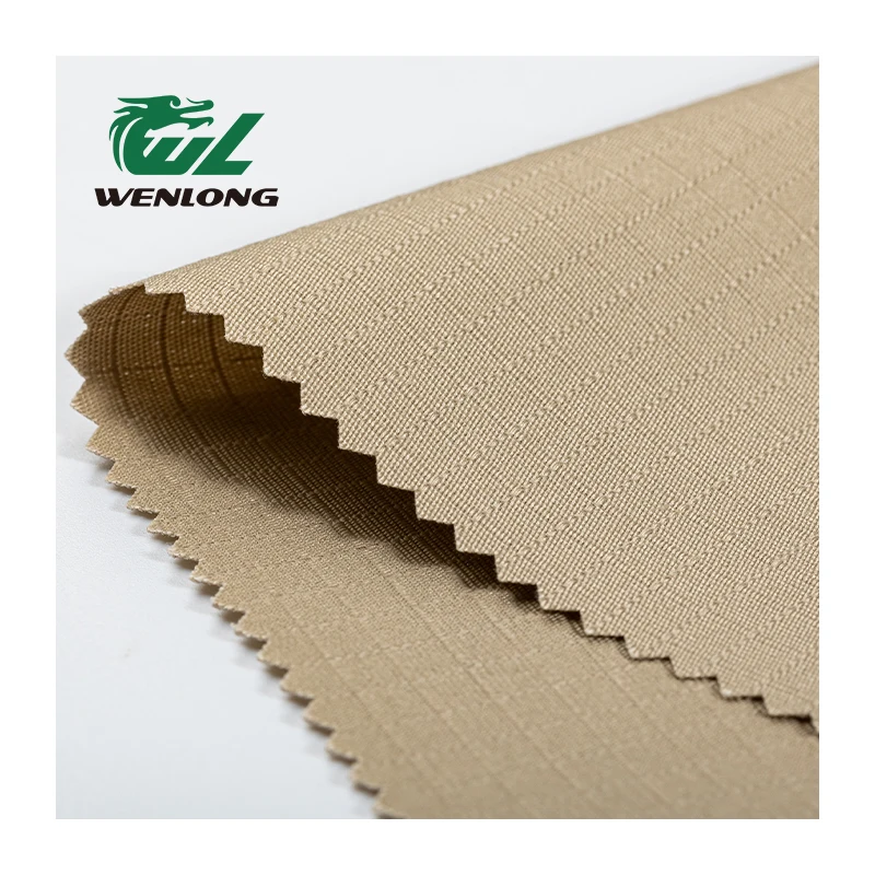 Plain Dyed Camouflage Ripstop Woven Fabric T/C 65/35 Anti Tearing Waterproof Khaki For Uniform