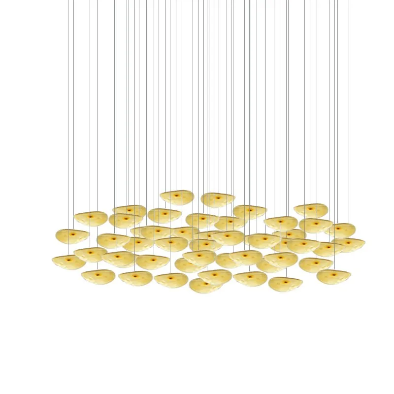 Custom Crystal Glass Chandeliers Villa Staircase Decoration Lightings Modern Design Indoor Engineering Lighting Fixtures
