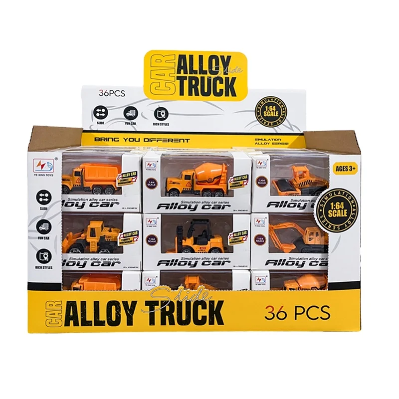 HY 1:64 All Alloy Model Car Diecast Vehicle Engineering Excavator Crane Construction Toy Truck Toy