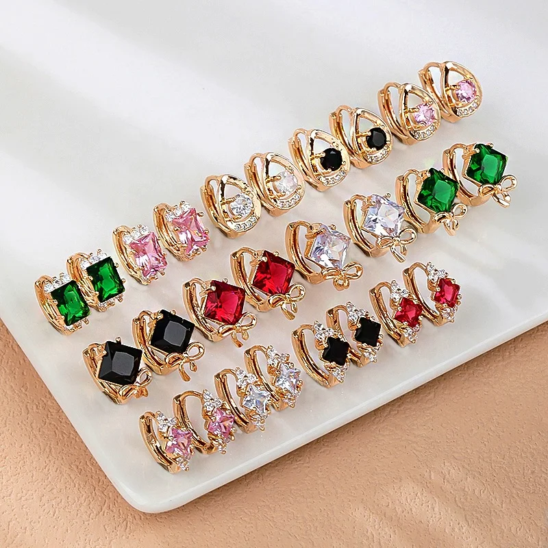 18k 14k gold plated wholesale fancy small gold earrings woman ladies earrings designs earring fashion jewelry for women girls