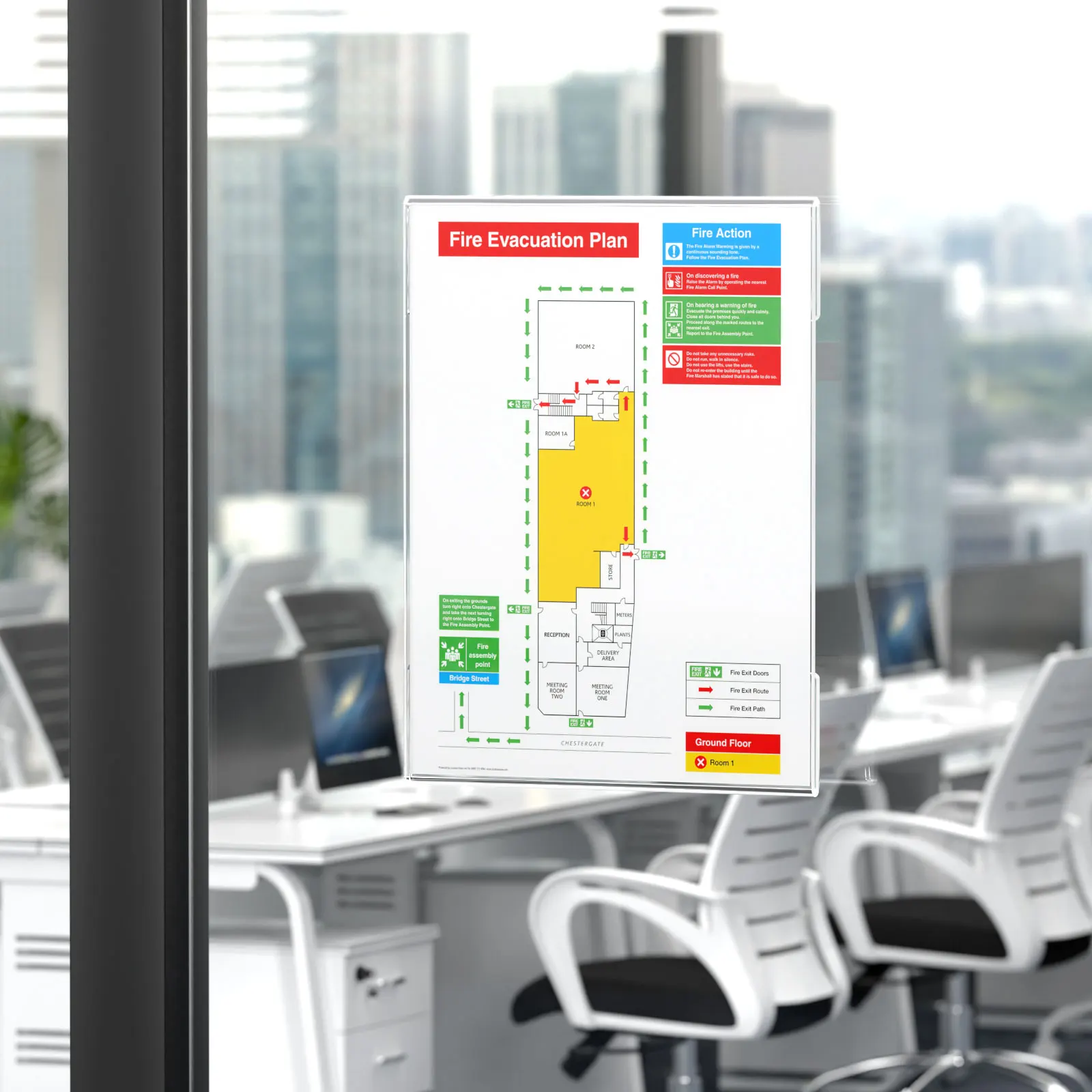 No Drilling 8.5x11 Acrylic Wall Sign Holder with Double Sided Tape Clear Plastic Plexiglass Sign Holder for Office/Home/Store