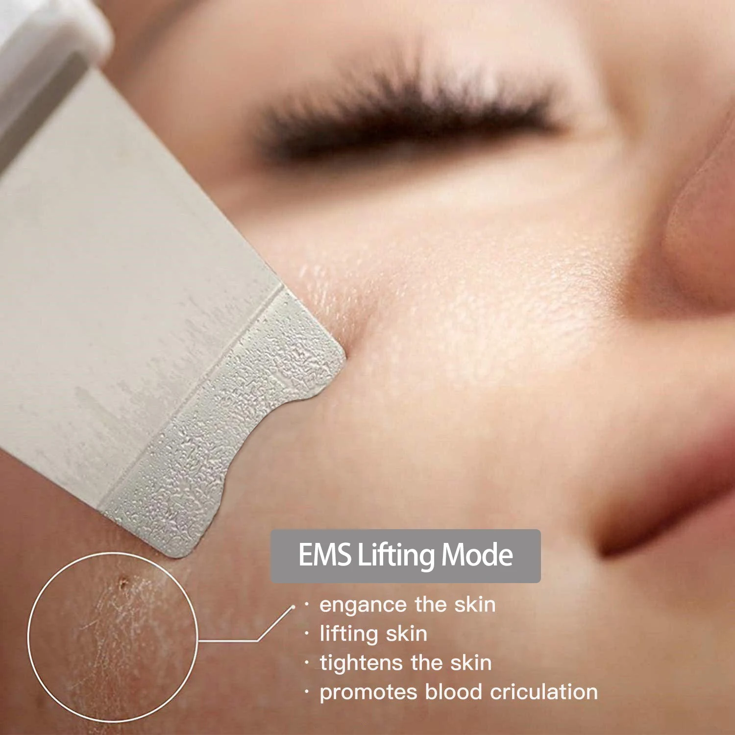  Ultrasonic Ion Beauty Tool Facial Skin Scrubber USB Rechargeable Deep Cleaner Face Lifting