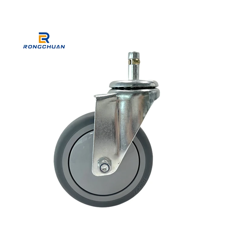 OEM Stem Swivel Castor Manufacturer 4 Inch Rubber Tire Steel Fork Medical Wheel Heavy Duty Caster for Medical Bed