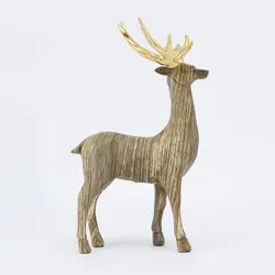 Jiayi Resin Custom Deer Statue Sets with Golden Antlers For Xmas Decoration