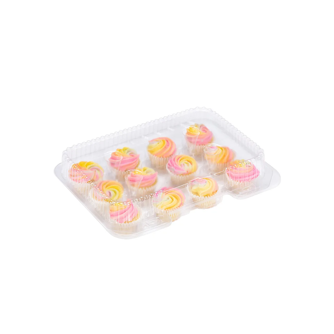 Cupcake Containers Plastic Disposable Single 2 4 6 12 Cup Transparent Individual Cupcake Box With Clear Lid And Packaging